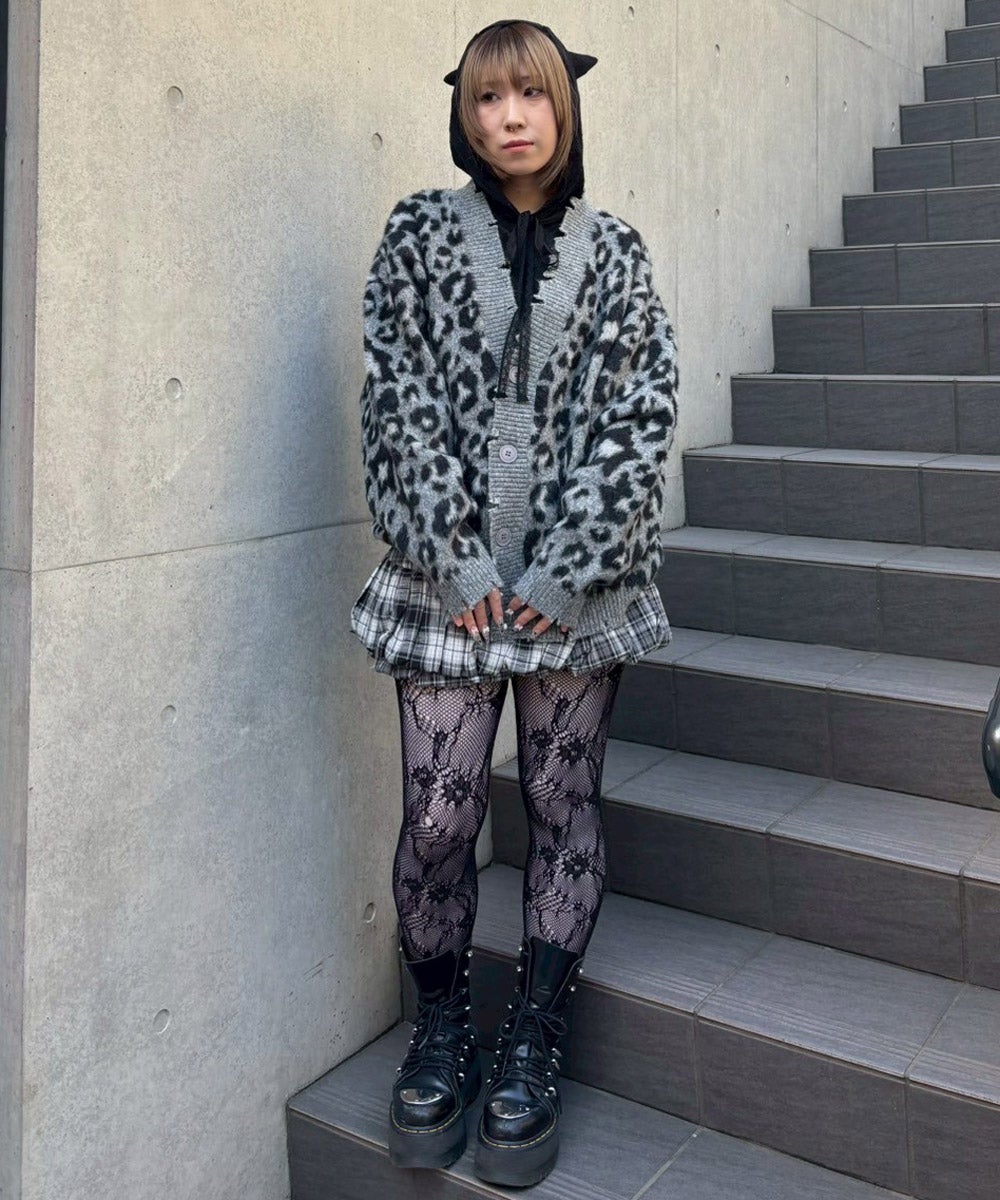 FLUFFY STAR LEOPARD KNIT CARDIGAN | Candy Stripper（キャンディ