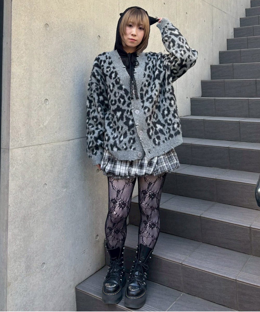 FLUFFY STAR LEOPARD KNIT CARDIGAN | Candy Stripper（キャンディ