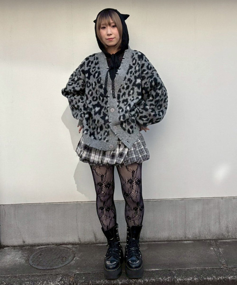 FLUFFY STAR LEOPARD KNIT CARDIGAN | Candy Stripper（キャンディ