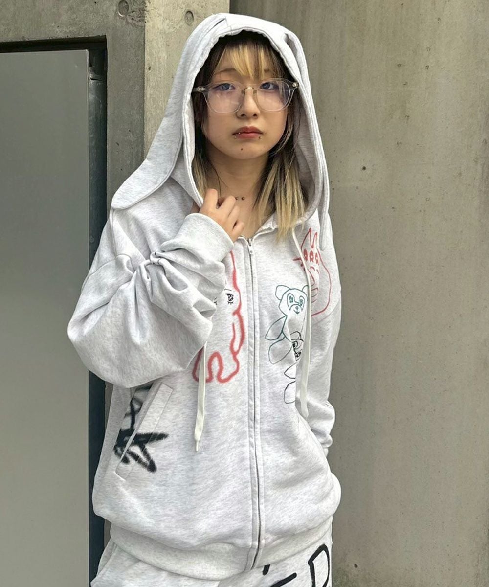 美品 candystripper GRAFFITI PRINT HOODIE Candy Stripper（キャンディーストリッパー） パーカー GRAFFITI PRINT