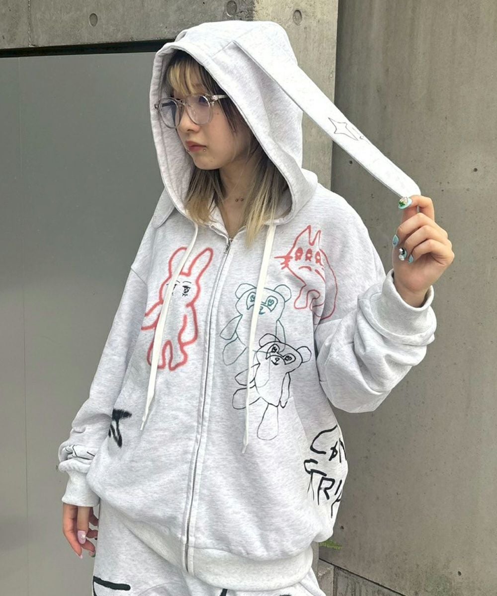 GRAFFITI PRINT HOODIE | Candy Stripper（キャンディ ストリッパー