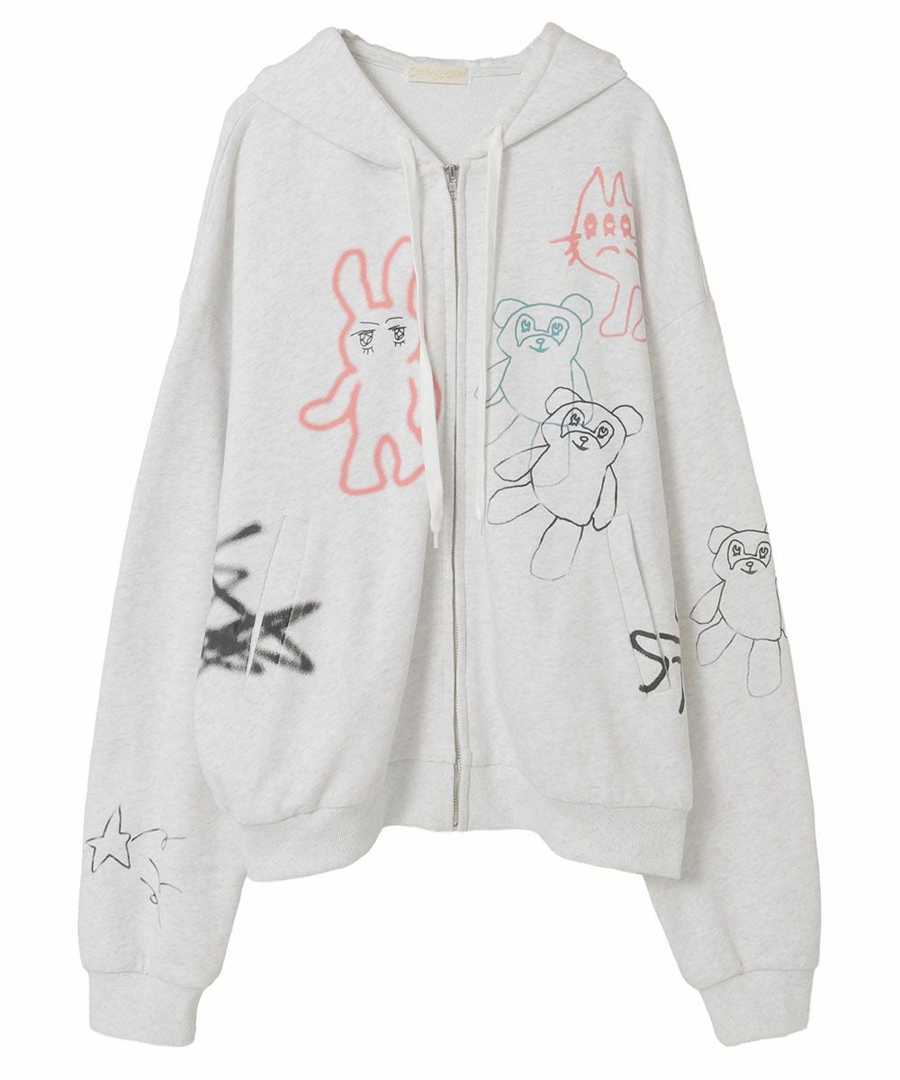 GRAFFITI PRINT HOODIE | Candy Stripper（キャンディ ストリッパー