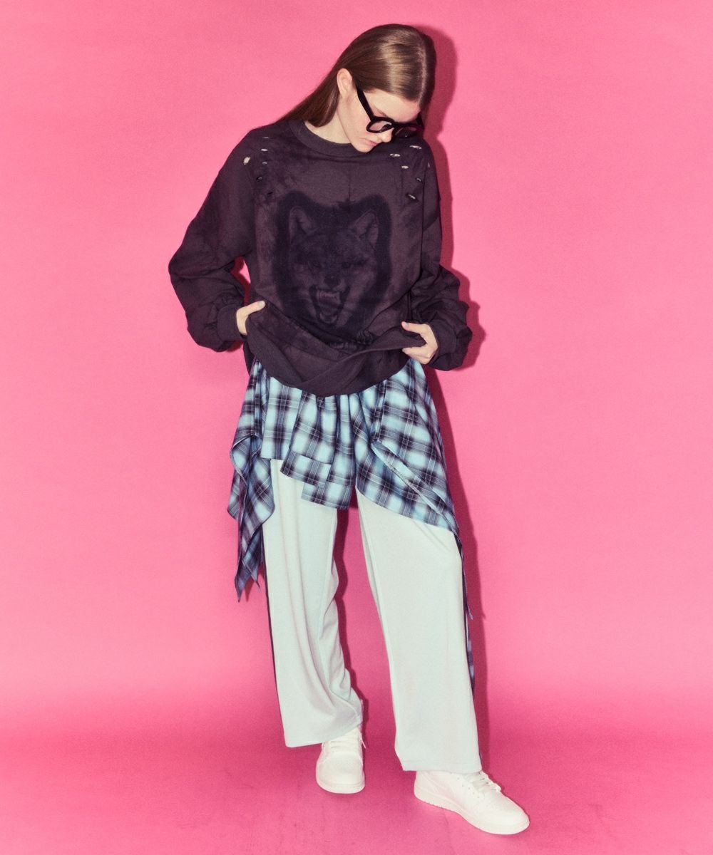 WOLFY DAMAGE TIE DYE SWEAT | Candy Stripper（キャンディ