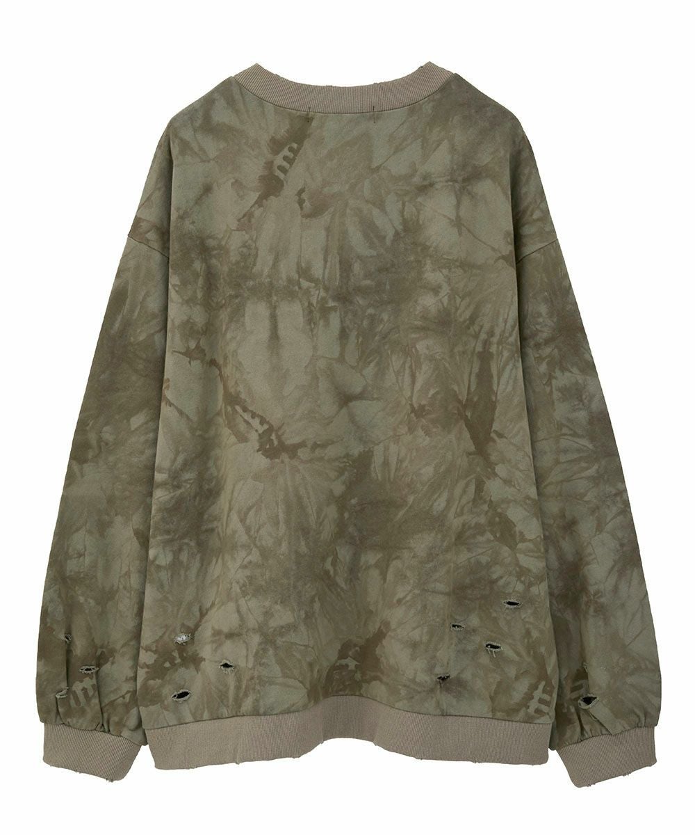 WOLFY DAMAGE TIE DYE SWEAT | Candy Stripper（キャンディ