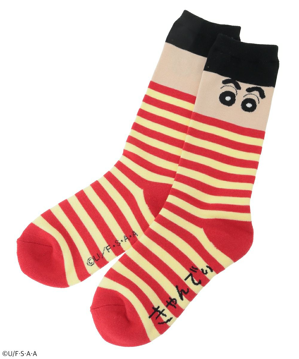 【しんちゃんさん】ボッテガヴェネタ 25cm相当 ジョッパーブーツ クレヨンしんちゃん】フェイスボーダーSOCKS | Candy Stripper