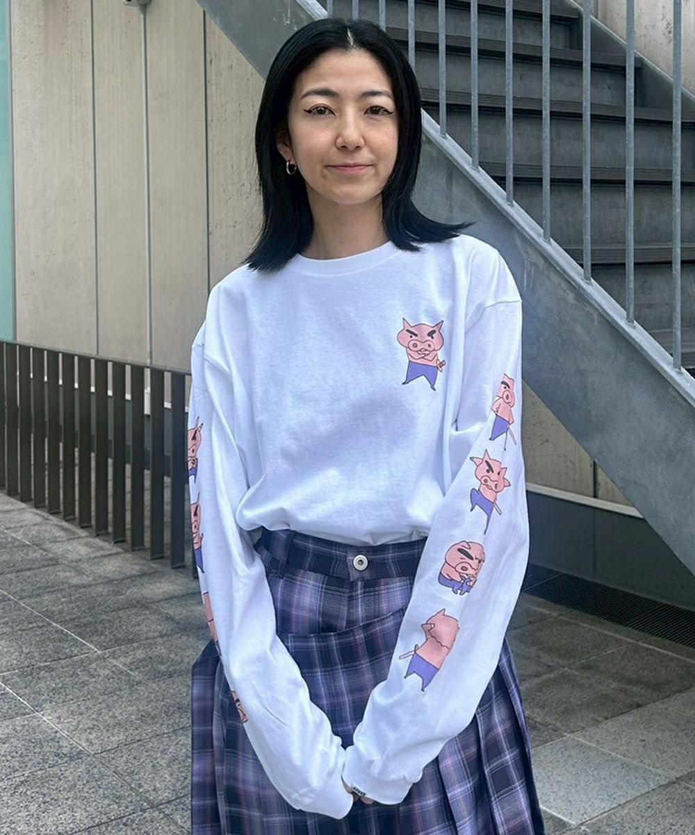 ぷりぷり クレヨンしんちゃん】ぶりぶりざえもんがいっぱい L/S TEE | Candy