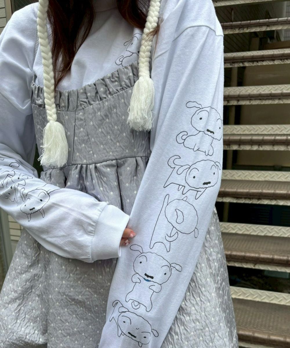 クレヨンしんちゃん】シロがいっぱいL/S TEE | Candy Stripper