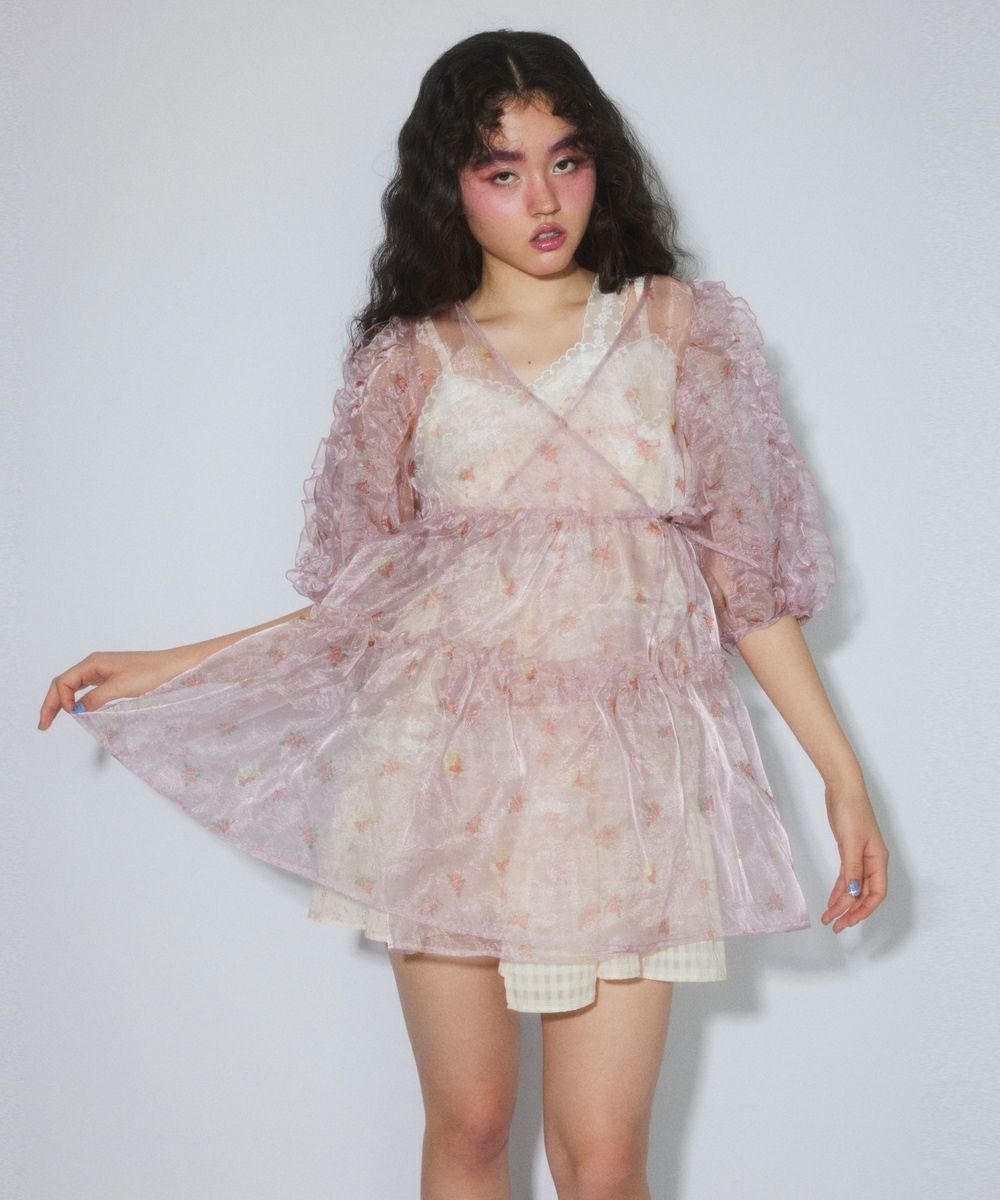 RIBBON RIBBON TULLE ONE-PIECE | Candy Stripper（キャンディ