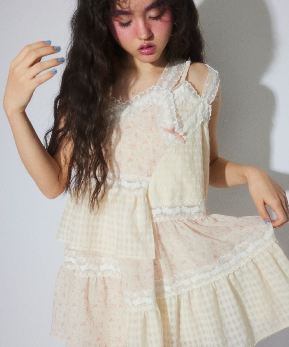 RIBBON RIBBON TULLE ONE-PIECE | Candy Stripper（キャンディ