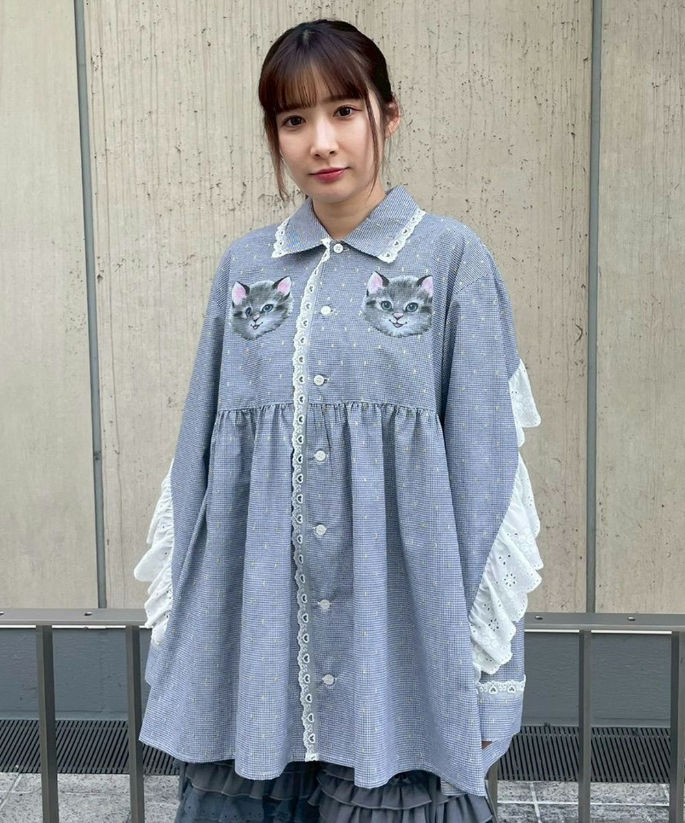 TINY CAT SHIRT ONE-PIECE | Candy Stripper（キャンディ ストリッパー