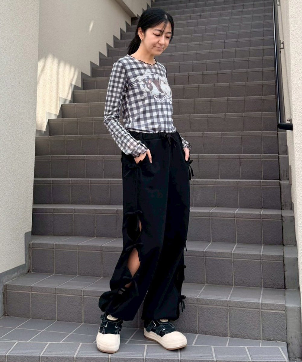 RIBBON HOLE SWEAT PANTS | Candy Stripper（キャンディ ストリッパー