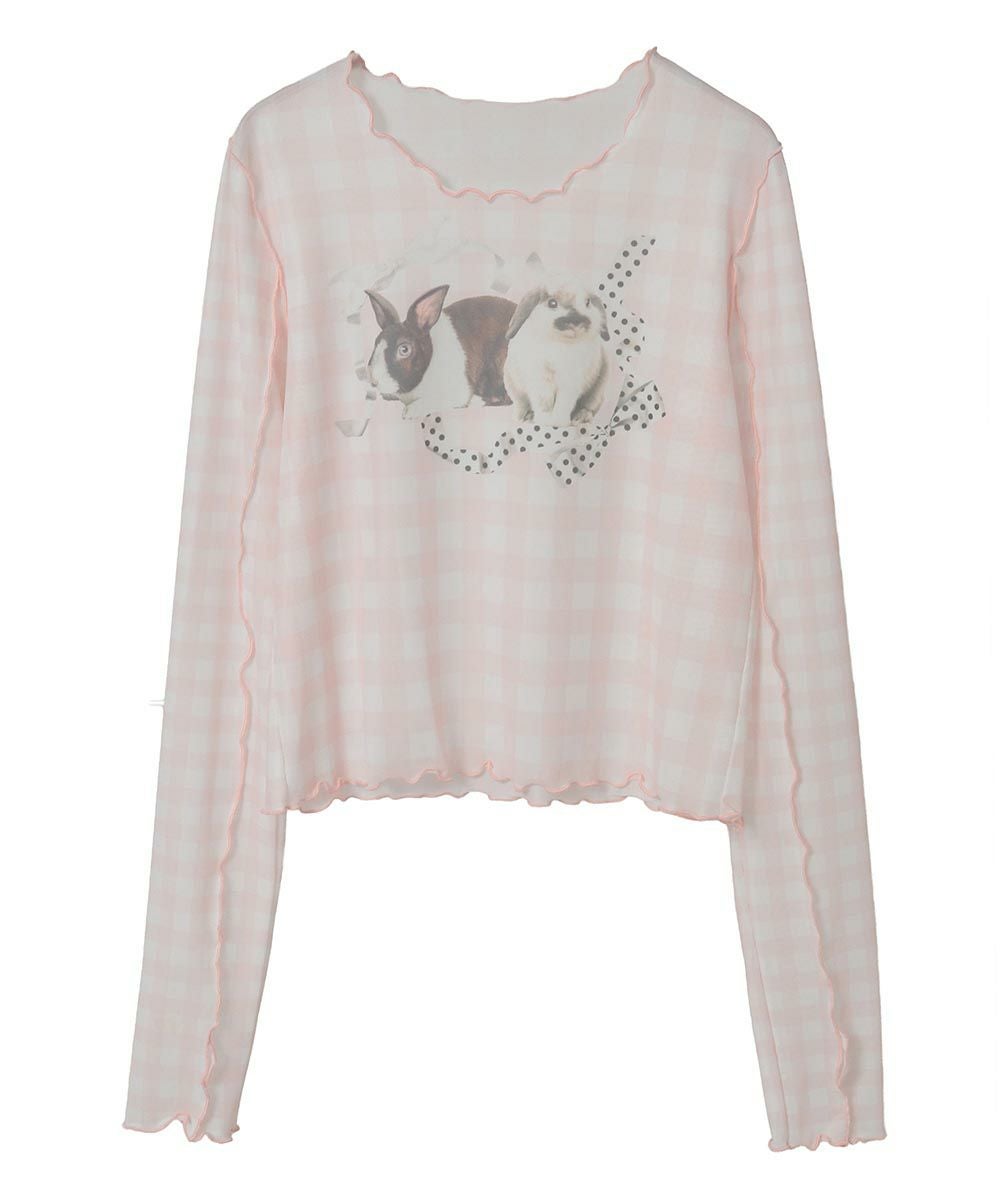 RABBIT CHECK SHEER TOPS | Candy Stripper（キャンディ ストリッパー
