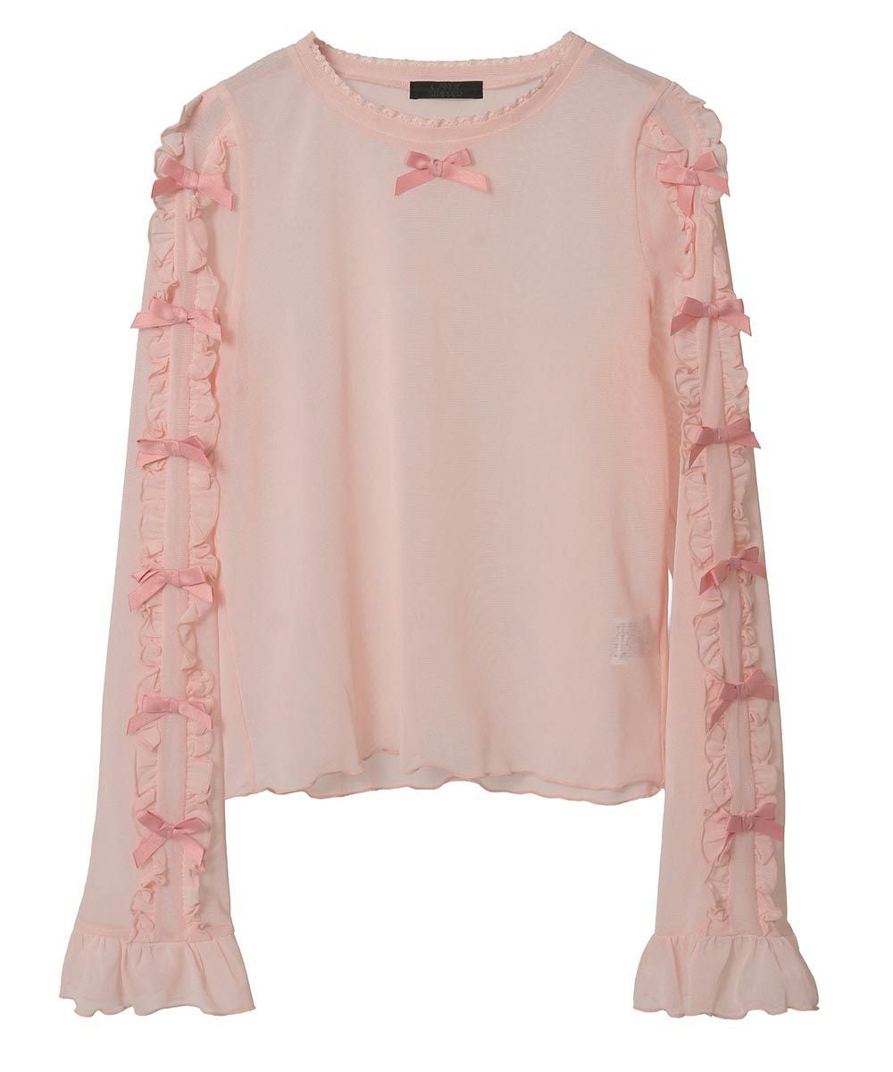DOLLY RIBBON TULLE FRILL TOPS | Candy Stripper（キャンディ