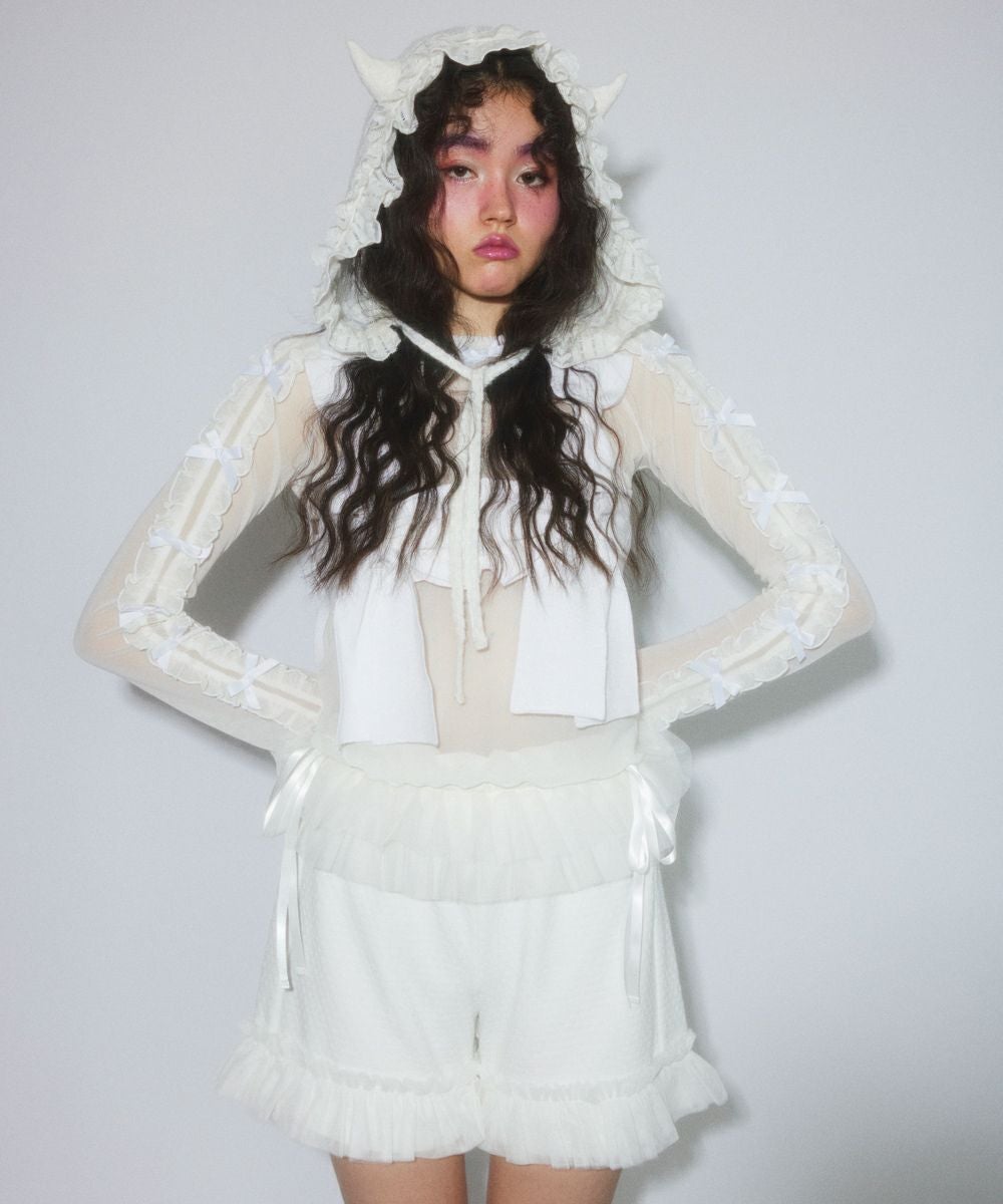 DOLLY RIBBON TULLE FRILL TOPS | Candy Stripper（キャンディ