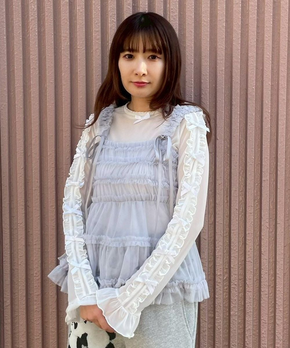 トップス DOLLY RIBBON DOT TULLE TOPS DOLLY RIBBON TULLE FRILL TOPS | Candy Stripper（キャンディ