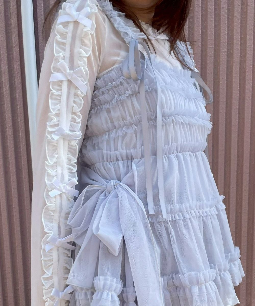 DOLLY RIBBON TULLE FRILL TOPS | Candy Stripper（キャンディ