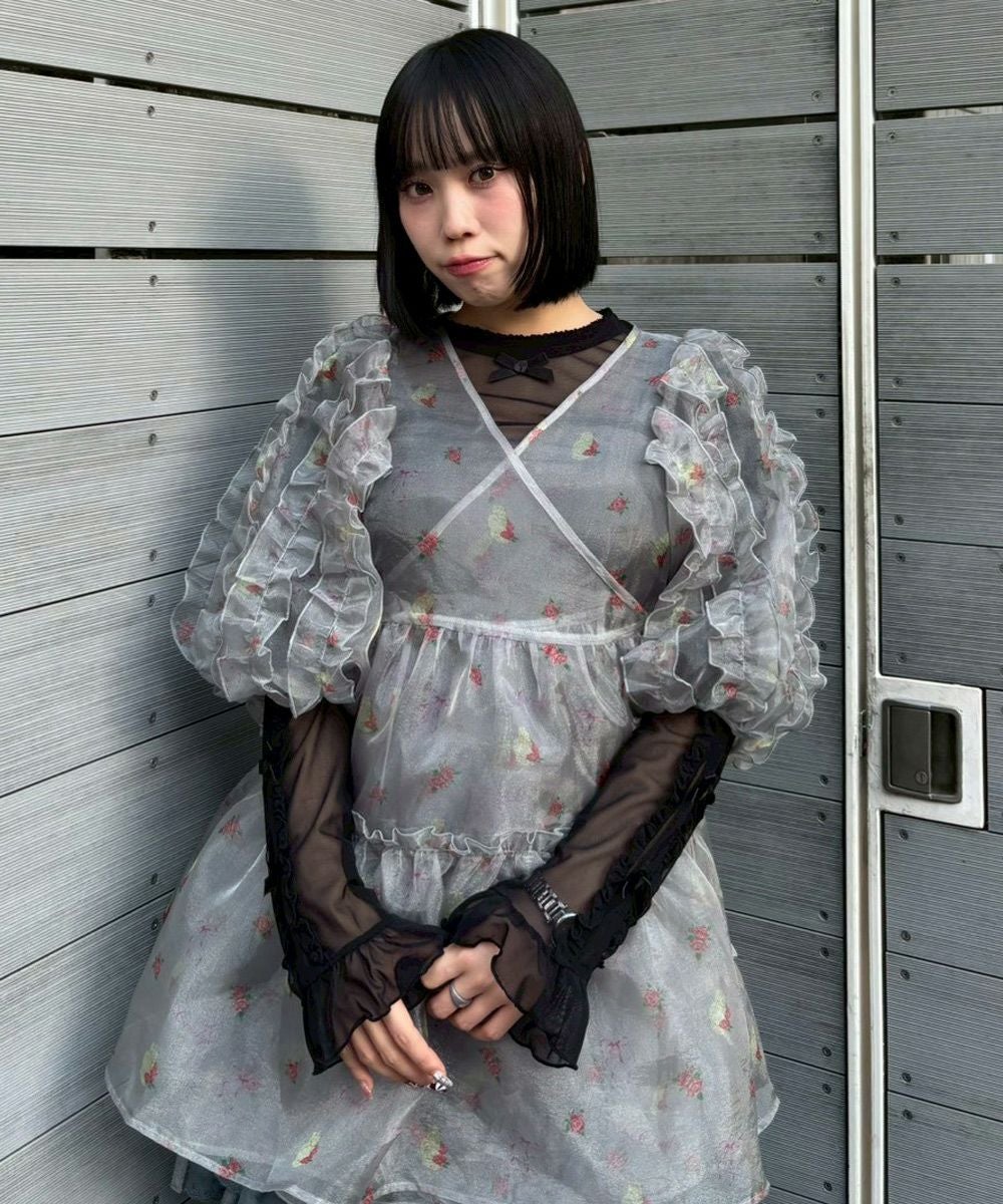 DOLLY RIBBON TULLE FRILL TOPS | Candy Stripper（キャンディ
