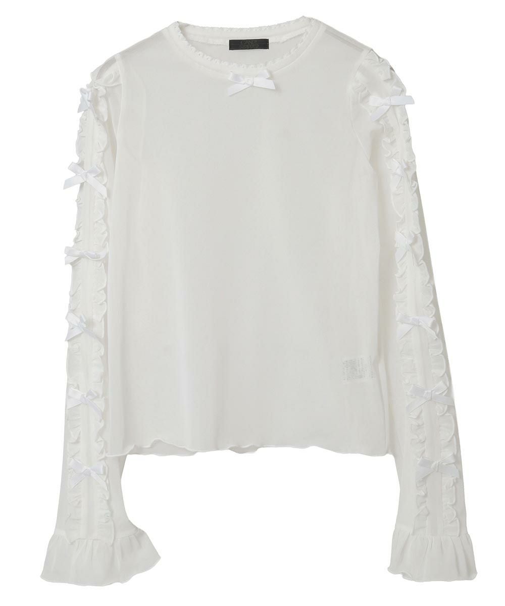 DOLLY RIBBON TULLE FRILL TOPS | Candy Stripper（キャンディ
