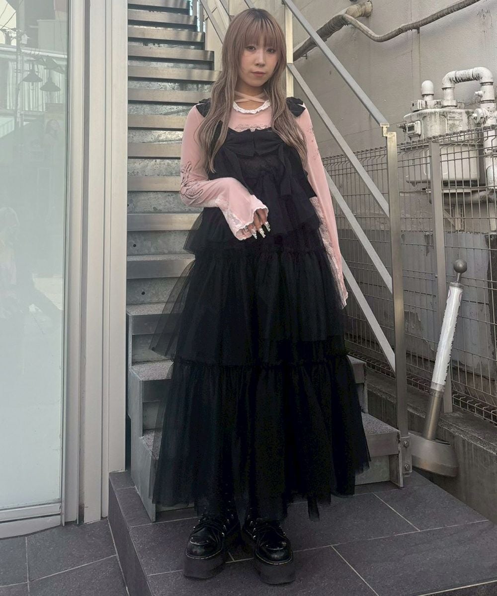 RIBBON RIBBON TULLE ONE-PIECE | Candy Stripper（キャンディ