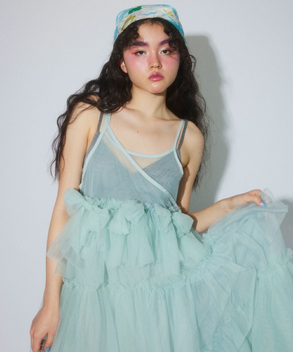 RIBBON RIBBON TULLE ONE-PIECE | Candy Stripper（キャンディ