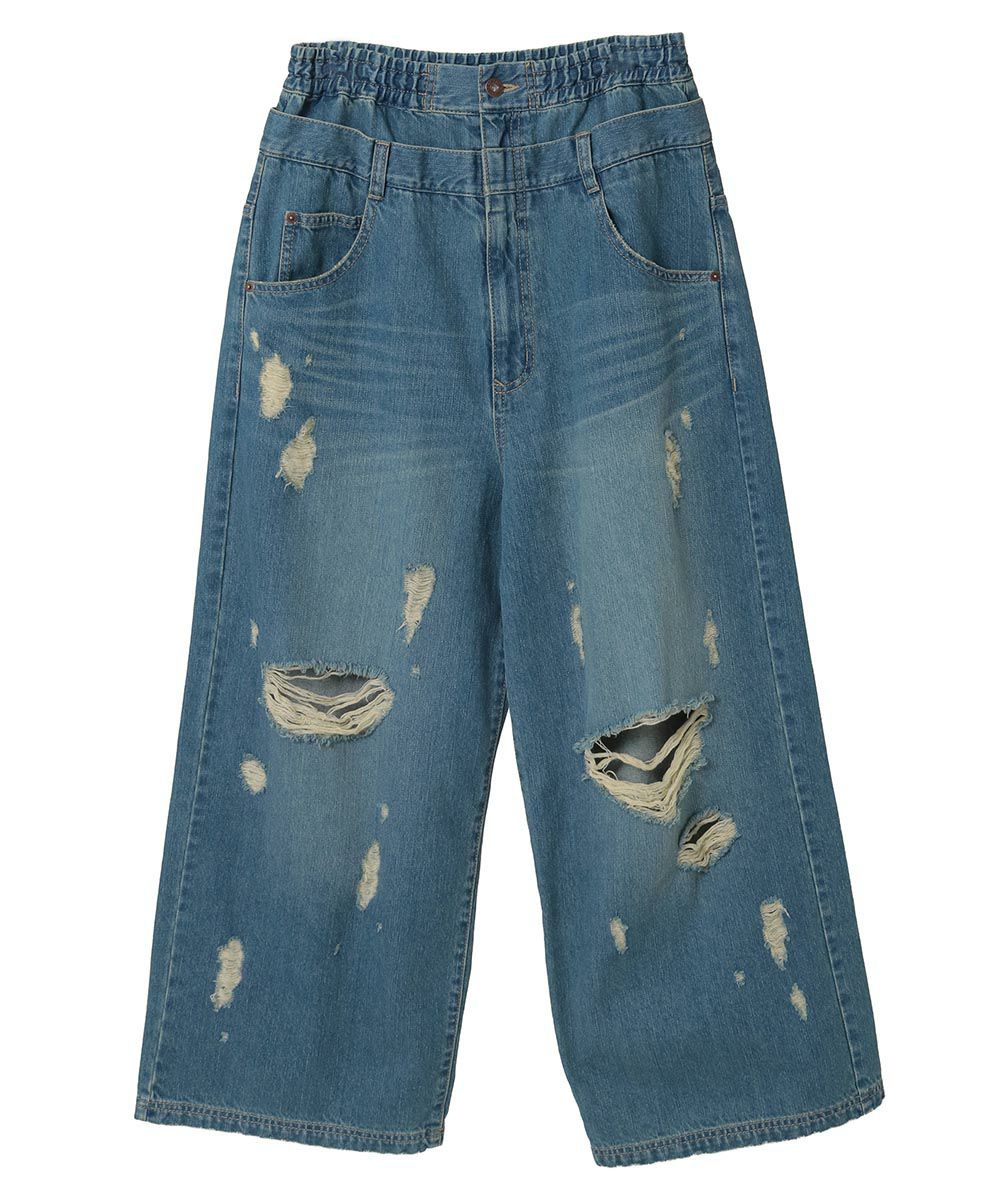 TATTERED LAYERED DENIM PANTS | Candy Stripper（キャンディ