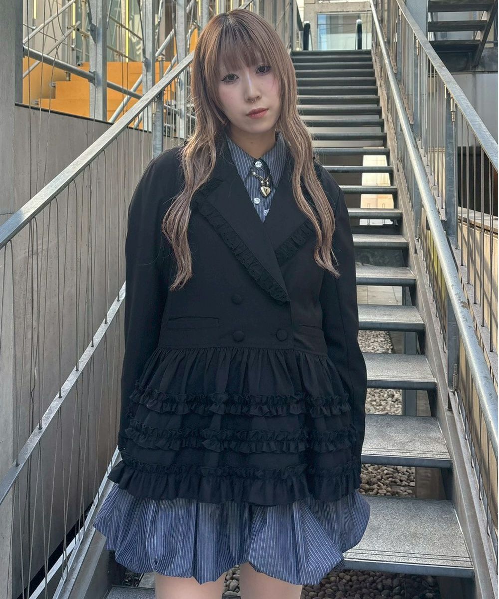 PEPLUM FRILL JACKET | Candy Stripper（キャンディ ストリッパー