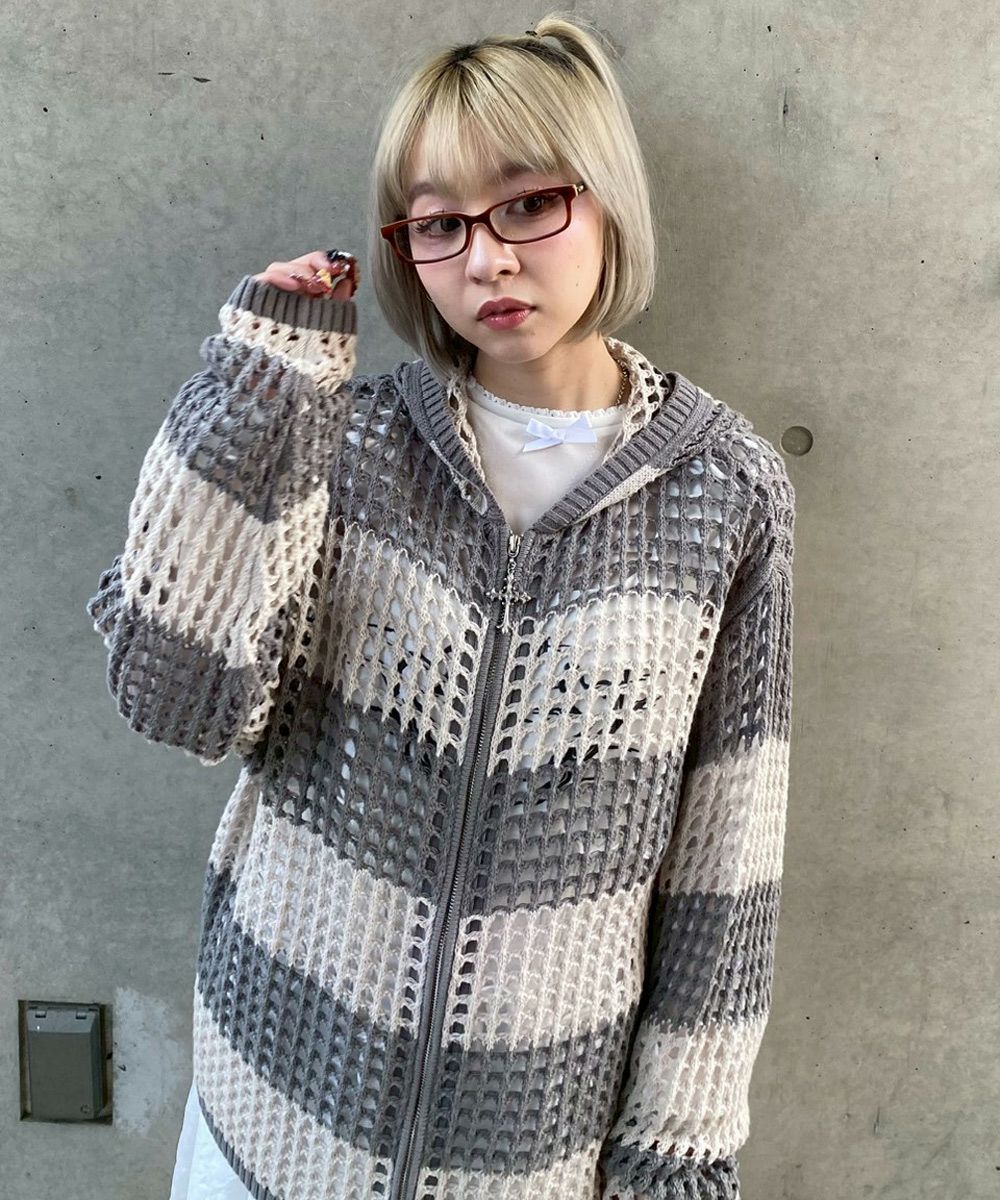 キャンディストリッパー MESH KNIT フーディー MESH KNIT HOODIE | Candy Stripper（キャンディ ストリッパー