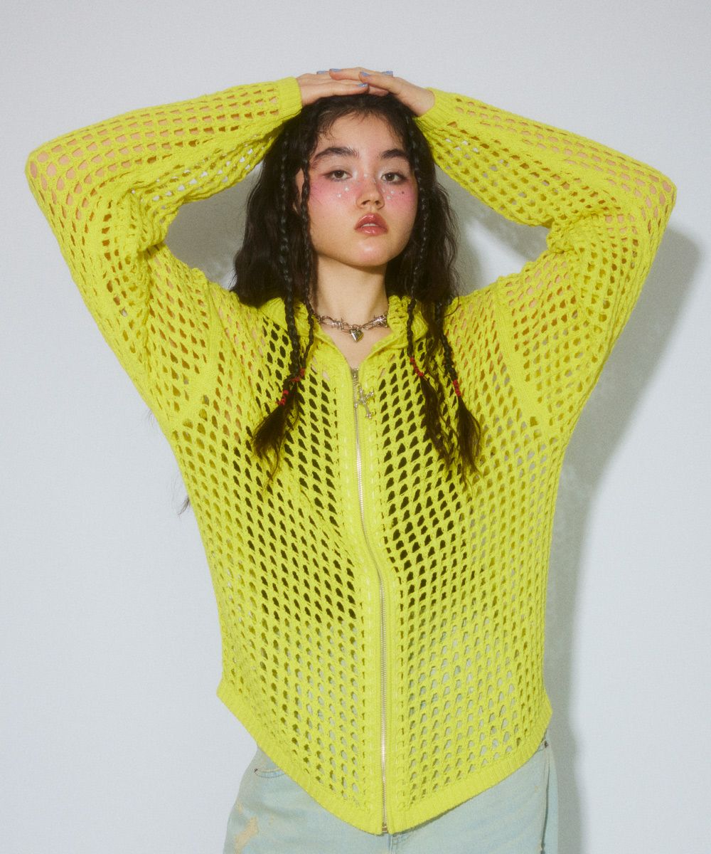 MESH KNIT HOODIE | Candy Stripper（キャンディ ストリッパー