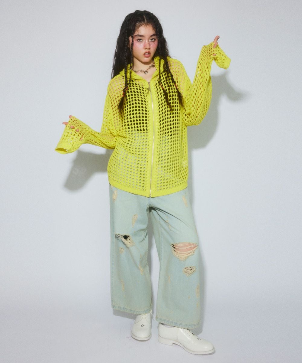 MESH KNIT HOODIE | Candy Stripper（キャンディ ストリッパー