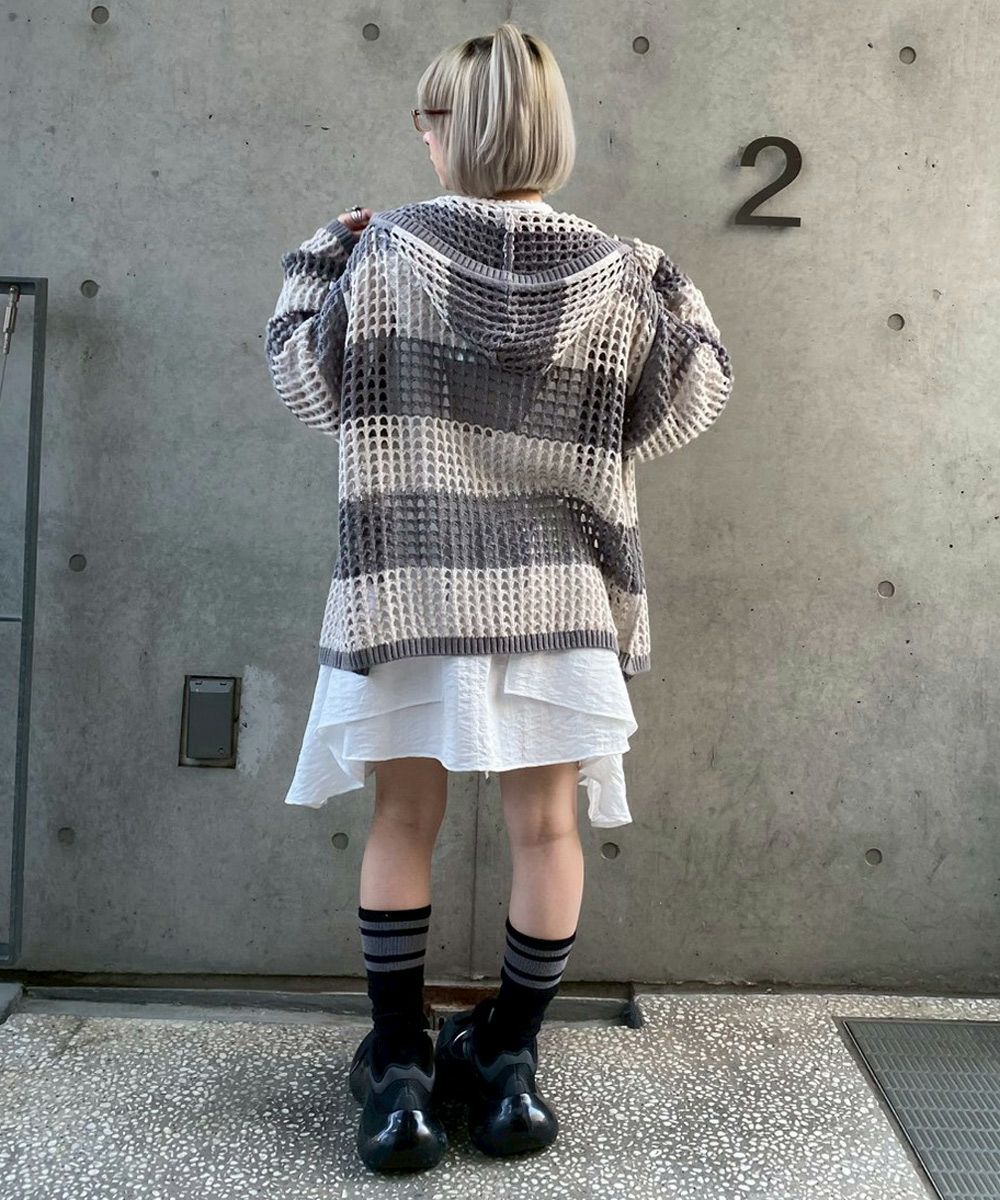 MESH KNIT HOODIE | Candy Stripper（キャンディ ストリッパー