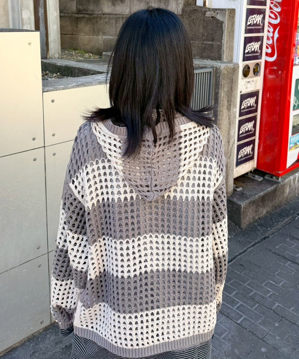 MESH KNIT HOODIE | Candy Stripper（キャンディ ストリッパー