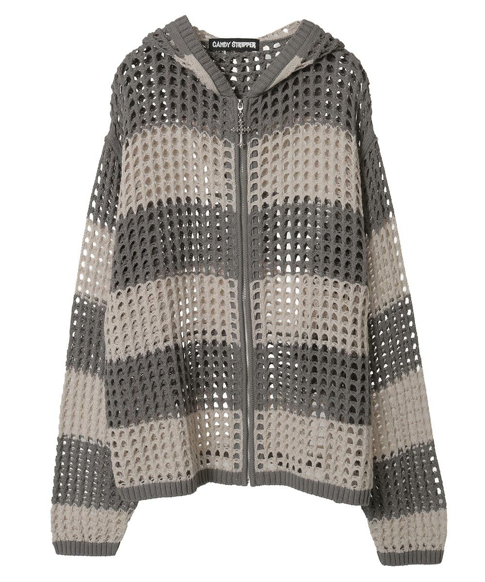 MESH KNIT HOODIE | Candy Stripper（キャンディ ストリッパー