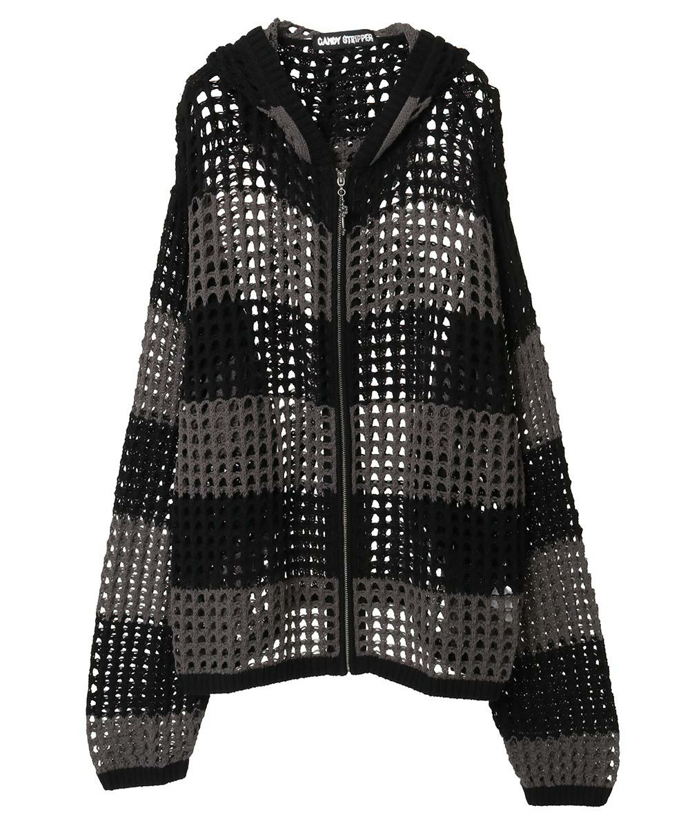MESH KNIT HOODIE | Candy Stripper（キャンディ ストリッパー