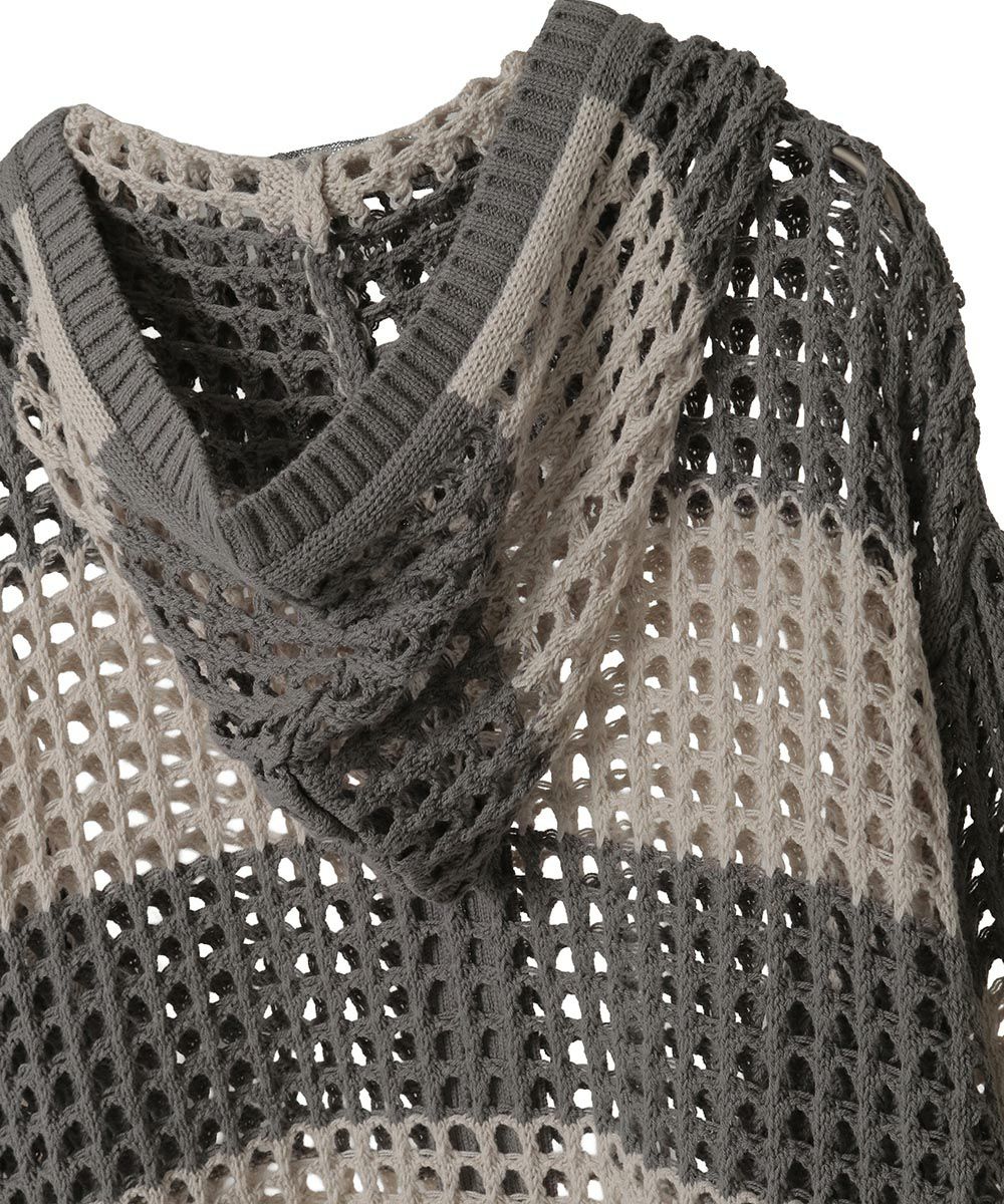 MESH KNIT HOODIE | Candy Stripper（キャンディ ストリッパー