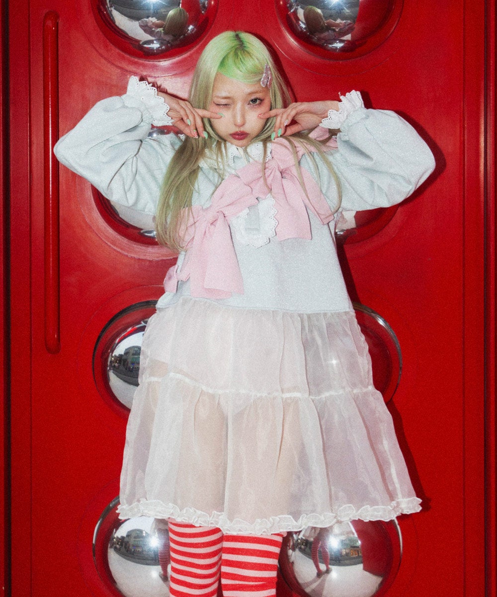 NUMBERING SATIN ONE-PIECE | Candy Stripper（キャンディ