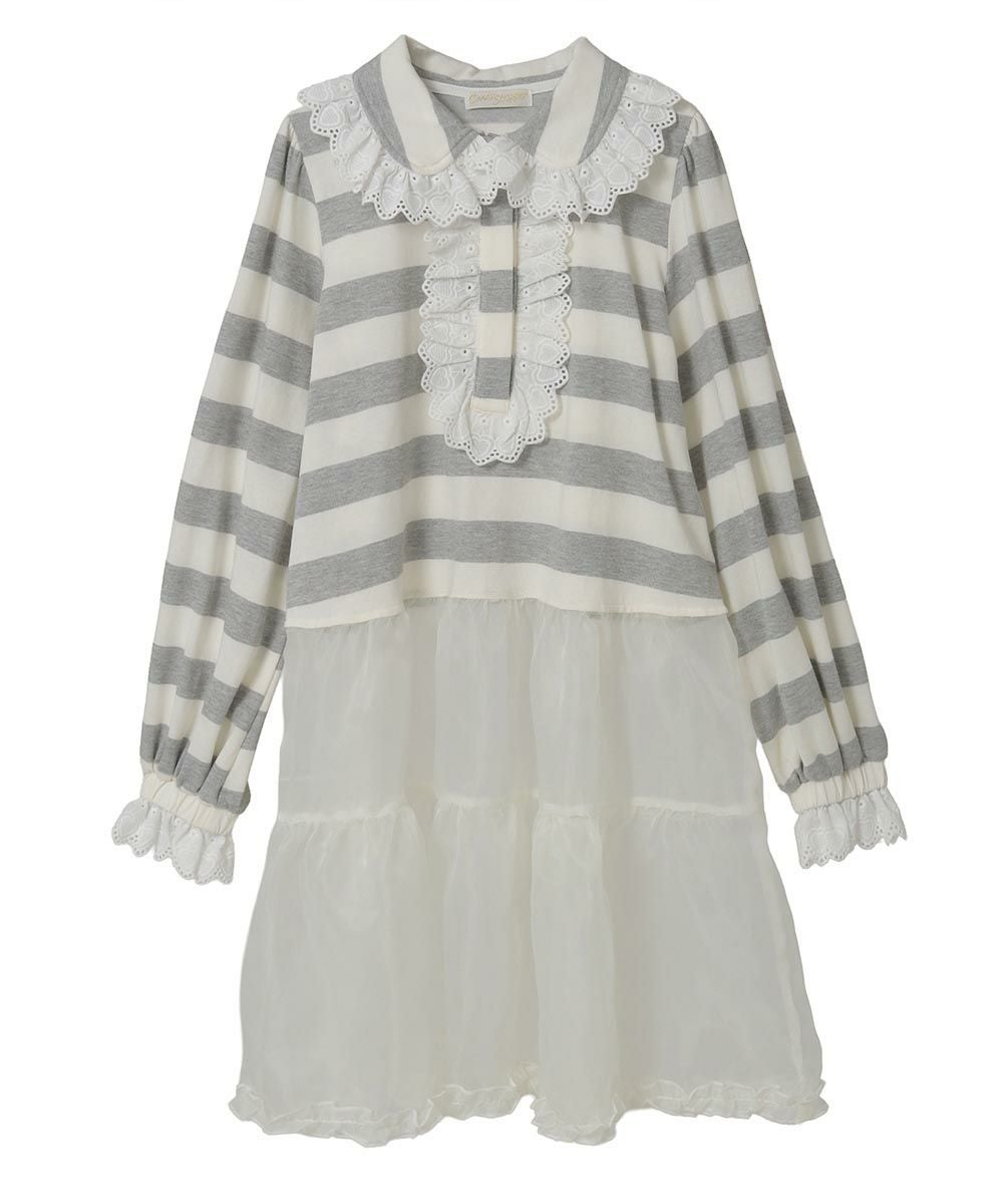 LACE COLLAR POLO ONE-PIECE | Candy Stripper（キャンディ