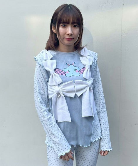 CINNAMOROLL】BALLOON HEART L/S TEE | Candy Stripper（キャンディ 