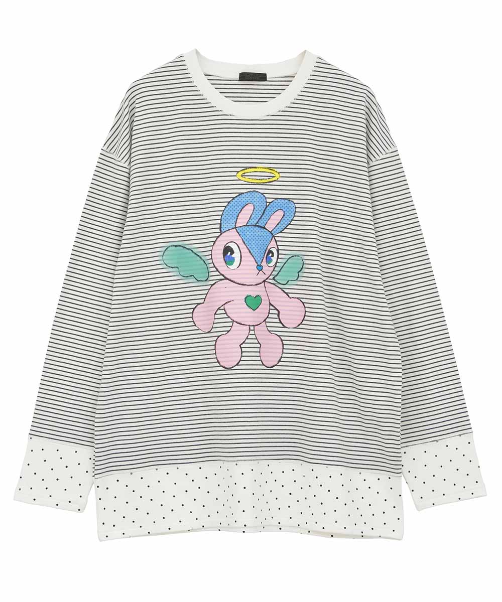 Candy Stripper 犬プリント 長袖カットソー ミントグリーン2 Candy Stripper 犬プリント 長袖カットソー ミントグリーン2 Candy