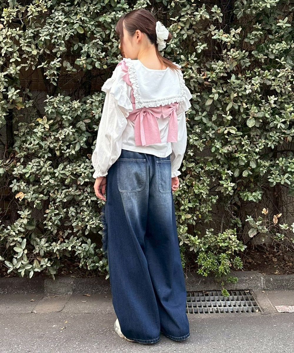 HEART OPEN FRILL DENIM PANTS | Candy Stripper（キャンディ
