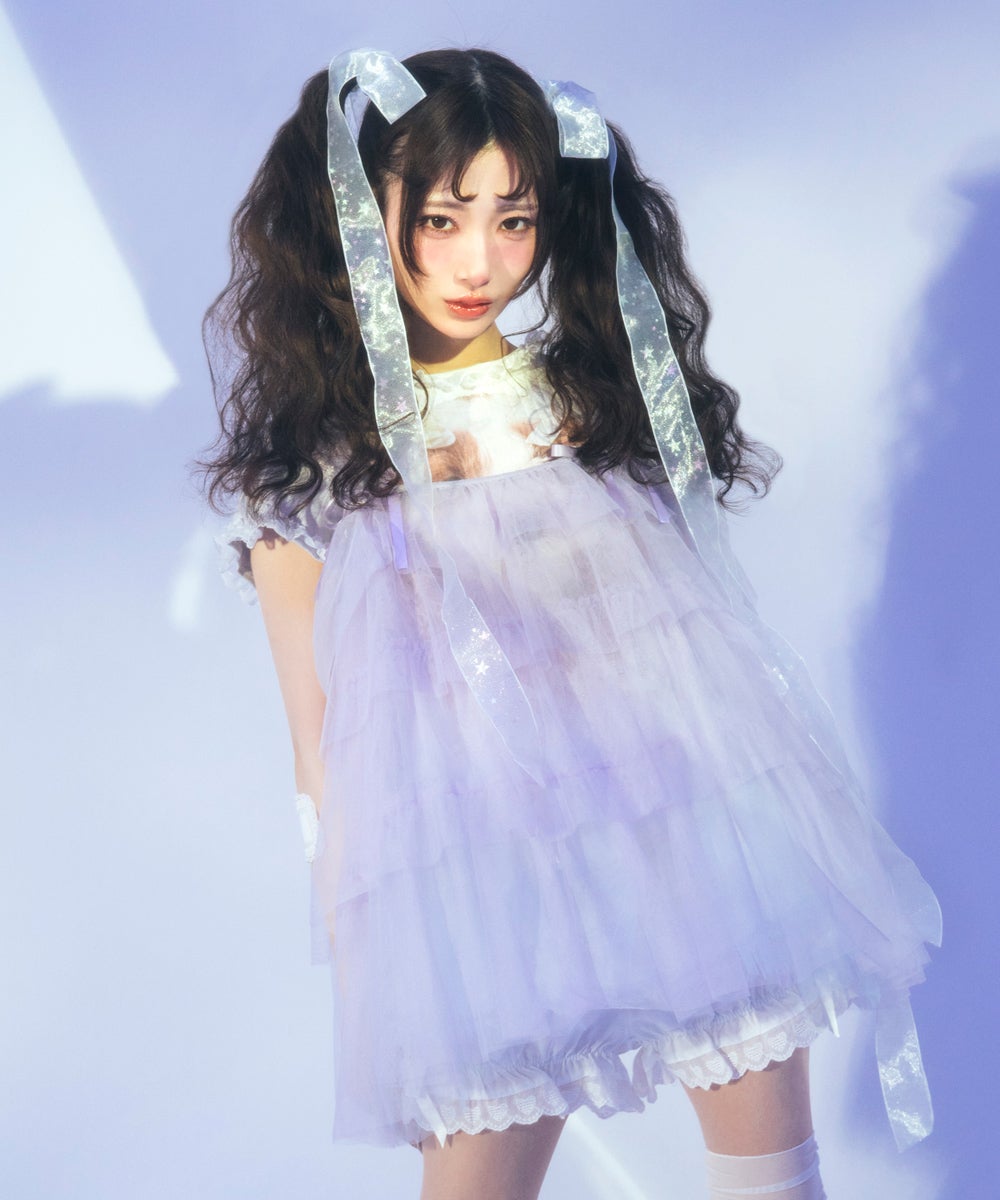 DOG PRINT FRILL TEE | Candy Stripper（キャンディ ストリッパー