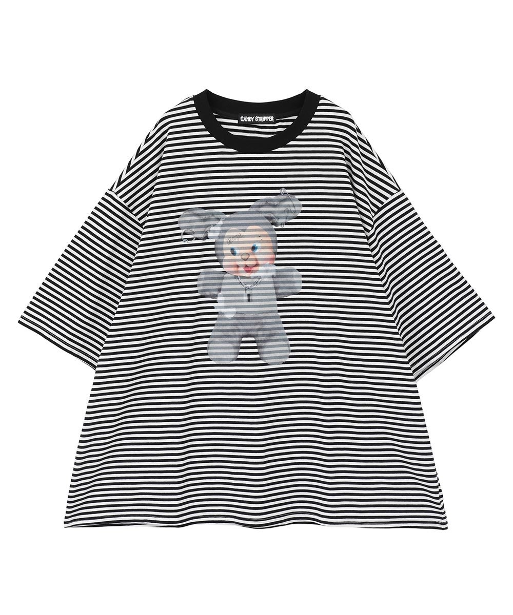 DOPE BUNNY BORDER BIG TEE | Candy Stripper（キャンディ