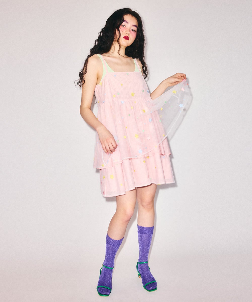 SHEER TWINKLE CAMISOLE MINI DRESS | Candy Stripper（キャンディ