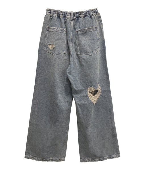 HEART DAMAGE DENIM PANTS | Candy Stripper（キャンディ ストリッパー