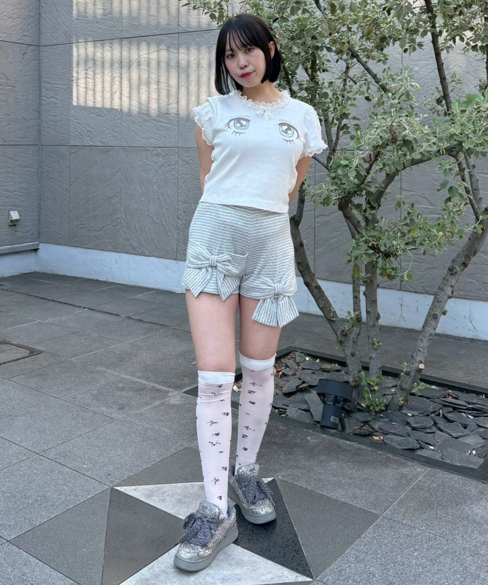 RIBBON BORDER SHORT PANTS | Candy Stripper（キャンディ