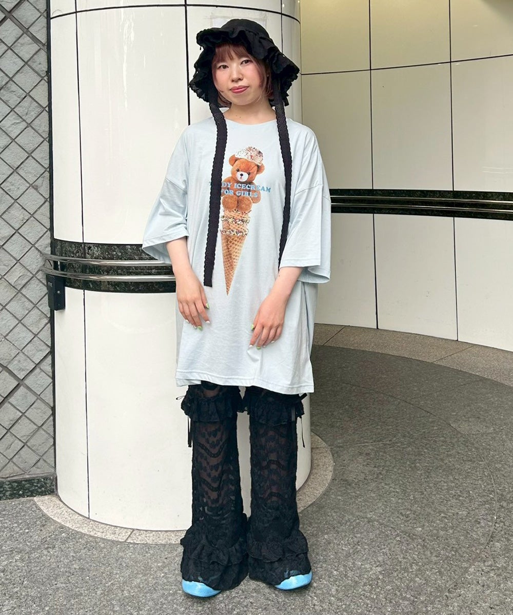 TEDDY ICE CREAM BIG BIG TEE | Candy Stripper（キャンディ