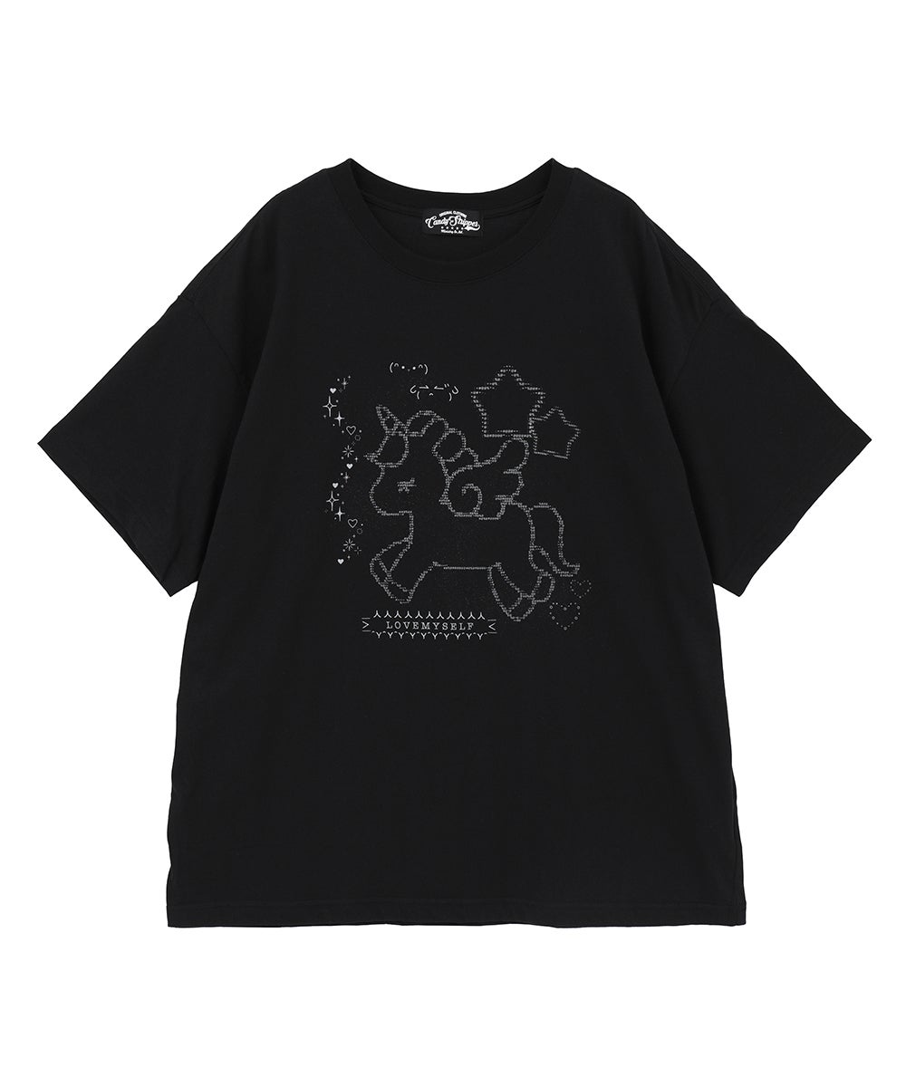 LOVE MYSELF UNICORN BIG TEE | Candy Stripper（キャンディ