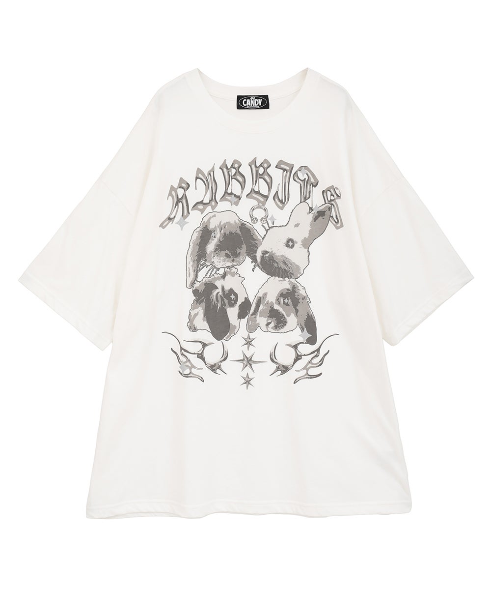 BUNNIES METAL BIG BIG TEE | Candy Stripper（キャンディ