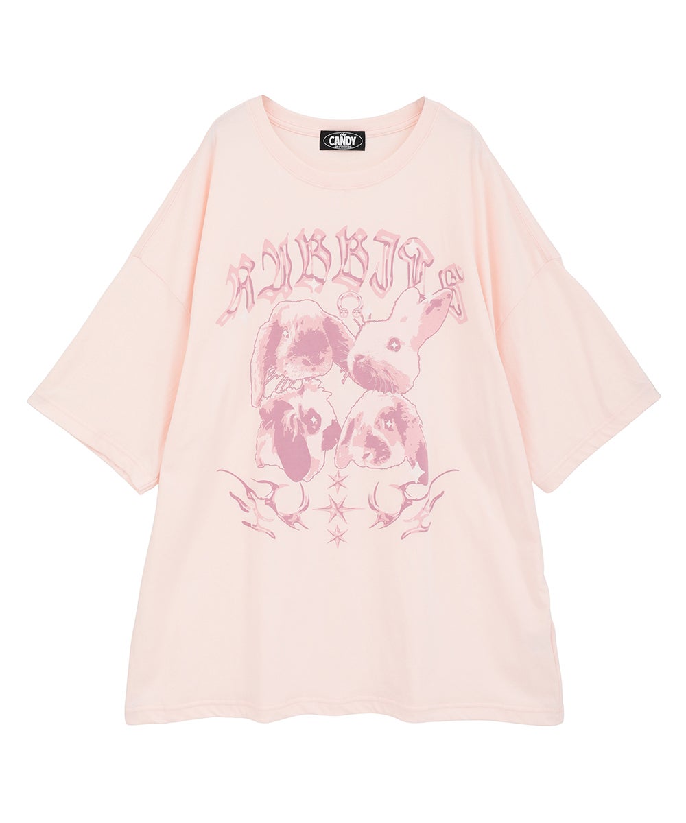 BUNNIES METAL BIG BIG TEE | Candy Stripper（キャンディ