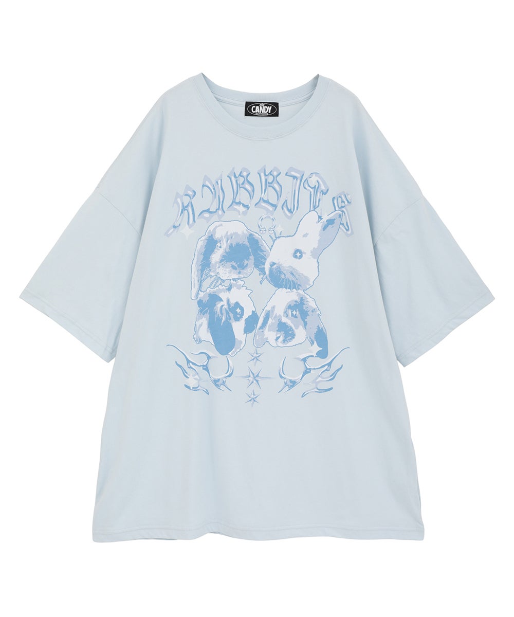BUNNIES METAL BIG BIG TEE | Candy Stripper（キャンディ