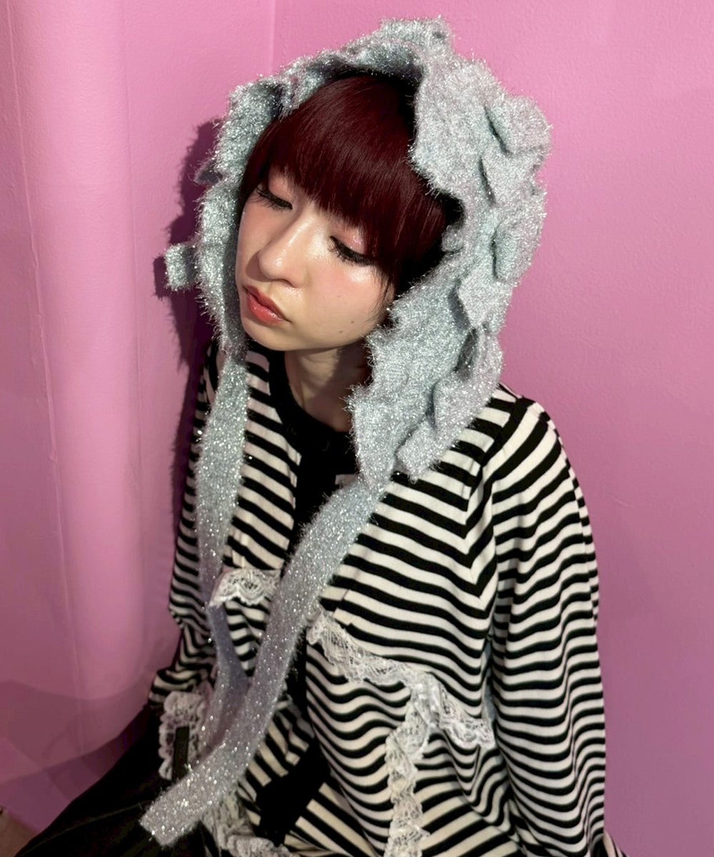 RIBBON GLITTER BONNET | Candy Stripper（キャンディ ストリッパー